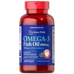 Omega-3 kalaõli, Puritan's Pride, 1000 mg, 300 mg toimeainet, 250 kapslit