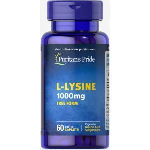 Л-лизин, L-Lysine, Puritan's Pride,1000 mg, 1000 мг, 60 капсул