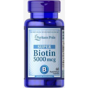 Биотин, Biotin, Puritan's Pride, 5000 мкг, 60 капсул
