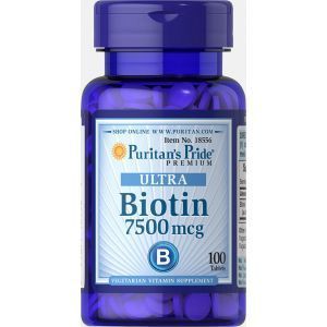 Биотин, Biotin 7500, Puritan's Pride, 7500 мкг, 100 таблеток