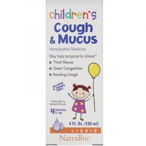 Сироп от кашля для детей, Children's Cough & Mucus NightTime, NatraBio, вкус ягод, с 4 месяцев, 120 мл
