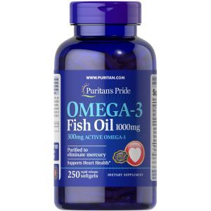 Omega-3 kalaõli, Puritan's Pride, 1000 mg, 300 mg toimeainet, 250 kapslit