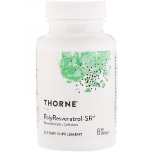 Ресвератрол, птеростильбен, куркумин, PolyResveratrol-SR, Thorne Research, 60 капсул (Default)