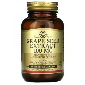 Экстракт виноградных косточек, Grape Seed, Solgar, 100 мг, 60 вегетарианских капсул