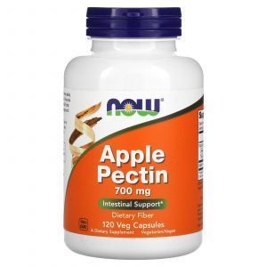 Яблочный пектин, Apple Pectin, Now Foods, 700 мг, 120 вегетарианских капсул