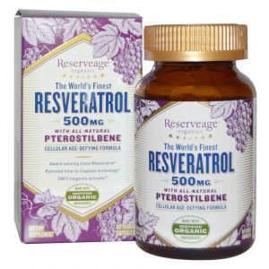 Ресвератрол и Птеростильбен, ReserveAge Organics, 500 мг