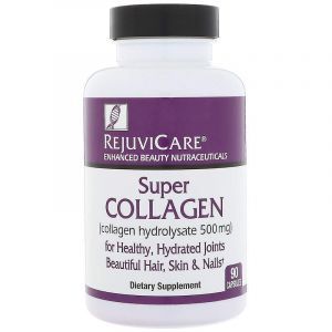 Коллаген гидролизованный, Super Collagen, Rejuvicare, 500 мг, 90 капсул 