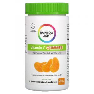 Витамин С жевательный, Gummy Vitamin C Slices, Rainbow Light, апельсин, 90 жев. табл.