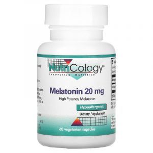 Мелатонин, Melatonin, Nutricology, 20 мг, 60 капсул
