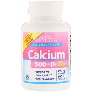 Кальций Д3, Calcium 500 + D3, 21st Century, 90 табл. (Default)