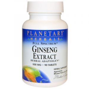 Экстракт женьшеня, Ginseng, Planetary Herbals, 500 мг, 90 таблеток (Default)