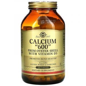 Кальций из раковин устриц, Calcium "600", Solgar, с витамином Д3, 240 таблеток

