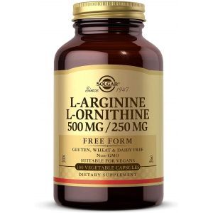 L-аргинин и L-орнитин, L-Arginine L-Ornithine, Solgar, 500/250 мг, 50 вегетарианских капсул