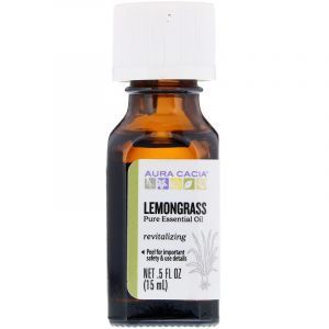 Эфирное масло лимонной травы (Lemongrass), Aura Cacia, вдохновение, 15 мл (Default)