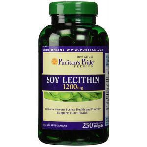 Лецитин из сои, Soy Lecithin, Puritan's Pride, 1200 мг, 250 гелевых капсул 