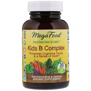 Витамин В, комплекс для детей, Kid's B Complex, MegaFood, 30 таблеток (Default)