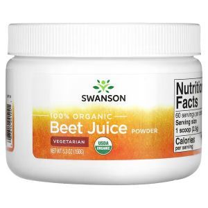 Свекла, Beet Juice Powder, Swanson, порошок из 100% органического свекольного сока, 150 г