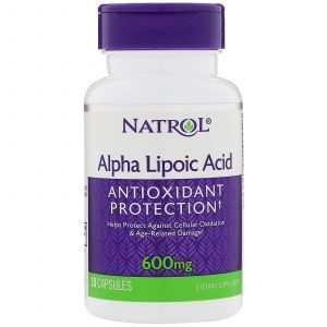 Альфа-липоевая кислота, Alpha Lipoic Acid, Natrol, 600 мг, 30 капсул