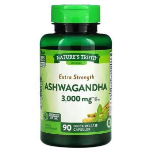 Ашваганда, усиленная, Extra Strength Ashwagandha, Nature's Truth, 3000 мг, 90 капсул быстрого высвобождения (1500 мг на капсулу)