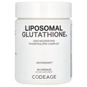 Глутатион липосомальный, Liposomal Glutathione, Codeage, 1000 мг, 60 веганских капсул (500 мг на капсулу)