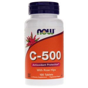Kibuvitsa C-vitamiin, C-500 RH, Now Foods, 500 mg, 100 tabletti