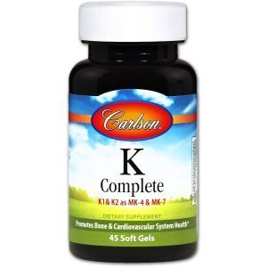 Витамин К, полная формула, K-Complete, Carlson Labs, 45 гелевых капсул