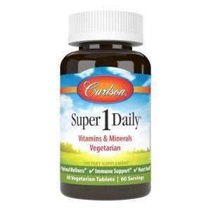 Мультивитамины + минералы, Super 1 Daily, Carlson Labs, 1 в день, 60 вегетарианских таблеток
