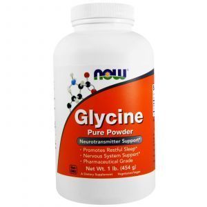 Глицин, Glycine, Now Foods, порошок, 454 грам