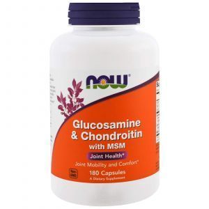 Глюкозамин и хондроитин с MSM, Glucosamine & Chondroitin with MSM, Now Foods, 180 кап