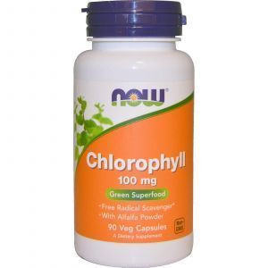 Хлорофилл, Chlorophyll, Now Foods, 100 мг, 90 кап