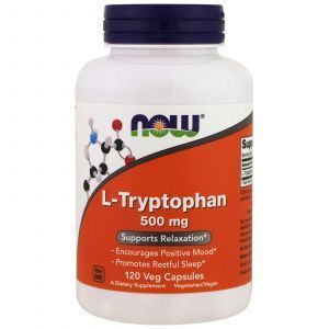 Триптофан, L-Tryptophan, Now Foods, 500 мг, 120 кап
