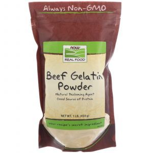 Гидролизат желатина, Beef Gelatin, Now Foods, Real Food, 454 