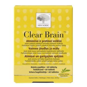 Улучшение памяти, Clear Brain, New Nordic, 60 таблеток
