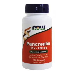 Pankreatiin, Now Foods, 10X 200mg, 100 kapslit