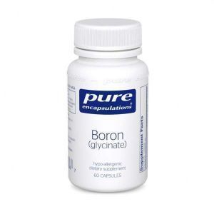 Бор (глицинат), Boron (glycinate), Pure Encapsulations, для баланса гормонов, прочности и здоровья костей, соединительной ткани и метаболизма питательных веществ, 60 капсул