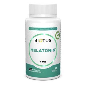 Мелатонин, Melatonin, Biotus, 5 мг, 100 капсул
