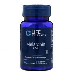 Мелатонин, Melatonin, Life Extension, 1 мг, 60 капсул 