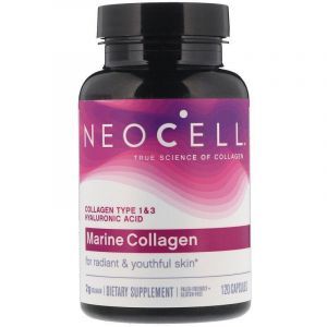 Морской коллаген и гиалуроновая кислота, Marine Collagen, Neocell, 120 капсул 