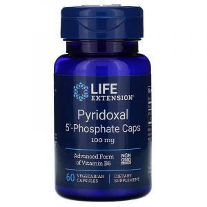 Витамин В6 (пиридоксаль 5'-фосфат), Pyridoxal 5'-Phosphate, Life Extension, 100 мг, 60 капсул