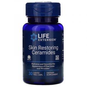 Восстановление кожи, Skin Restoring Ceramides, Life Extension, керамиды, 30 вегетарианских капсул