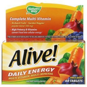 Мультивитамины Alive!, Daily Energy, Nature's Way, 60 таблеток