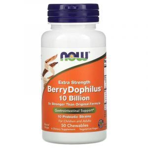 Пробиотики (дофилус) вкус ягод, Berry Dophilus, Now Foods, 50 табл.