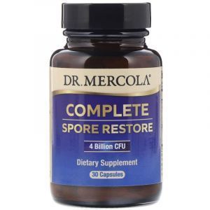 Лечебные грибы и пробиотики, Complete Spore Restore, Dr. Mercola, полное восстановление, 30 капсул