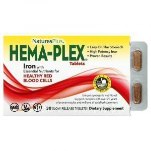 Комплекс витаминов и минералов, Hema-Plex, Nature's Plus, 30 таблеток с медленным высвобождением