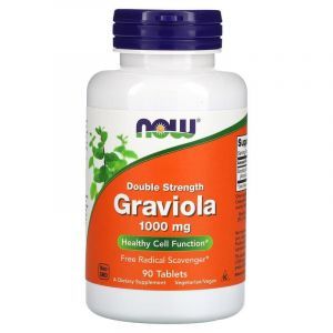 Гравиола, Graviola, Double Strength, Now Foods, 1000 мг, 90 таблеток
