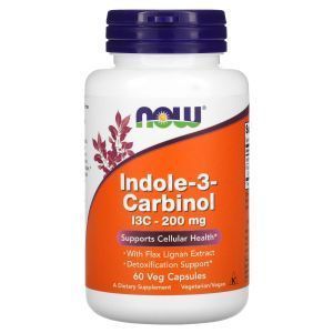 Indool-3-karbinool, Now Foods, 200 mg, 60 kapslit