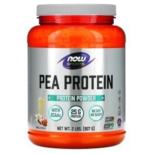 Гороховый протеин, Pea Protein, Now Foods, Sports, ванильный ирис, 907 г
