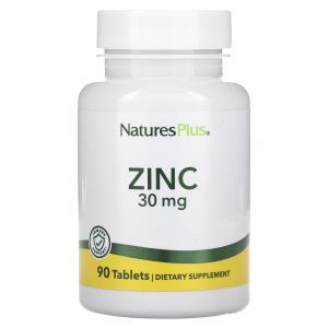 Цинк, Zinc, NaturesPlus, 30 мг, 90 таблеток 