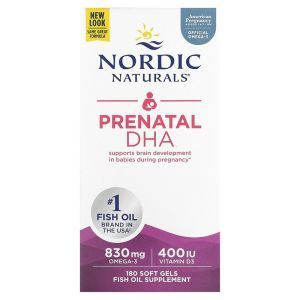 Рыбий жир для беременных, Prenatal DHA, Nordic Naturals, 500 мг, 180 капсул