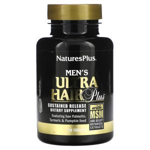 Витамины для волос для мужчин, Men's Ultra Hair Plus, Nature's Plus, 60 таблеток с замедленным высвобождением